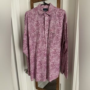 Wrangler Pink Paisley Long Sleeve Button Down